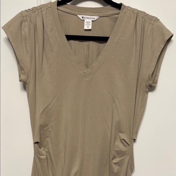 Athleta Sand Ruched Sheath Mini Dress - Picture 3 of 7